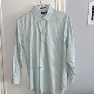 Lands End Button No Iron Pinpoint Oxford Shirt